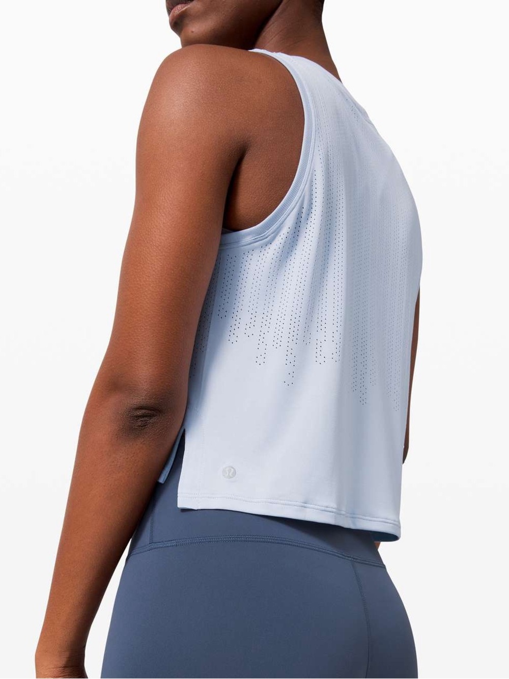 lululemon athletica Train to be Daydream Perforated Crop Tank Sz 10